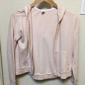pink zip up hoodie